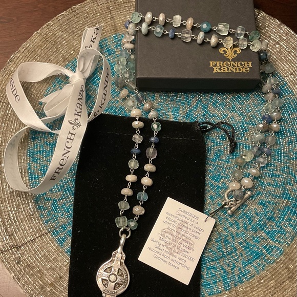 NWT FRENCH KANDE AZUR MIX WITH DUNKERQUE AND EURO CRYSTAL - Picture 7 of 8